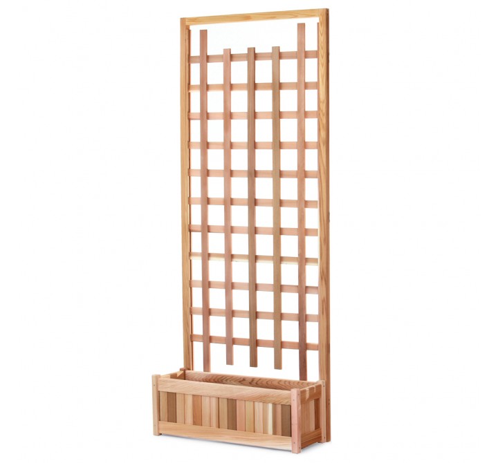 All Things Cedar 30" Planter Box & Trellis Privacy - 1 Screen
