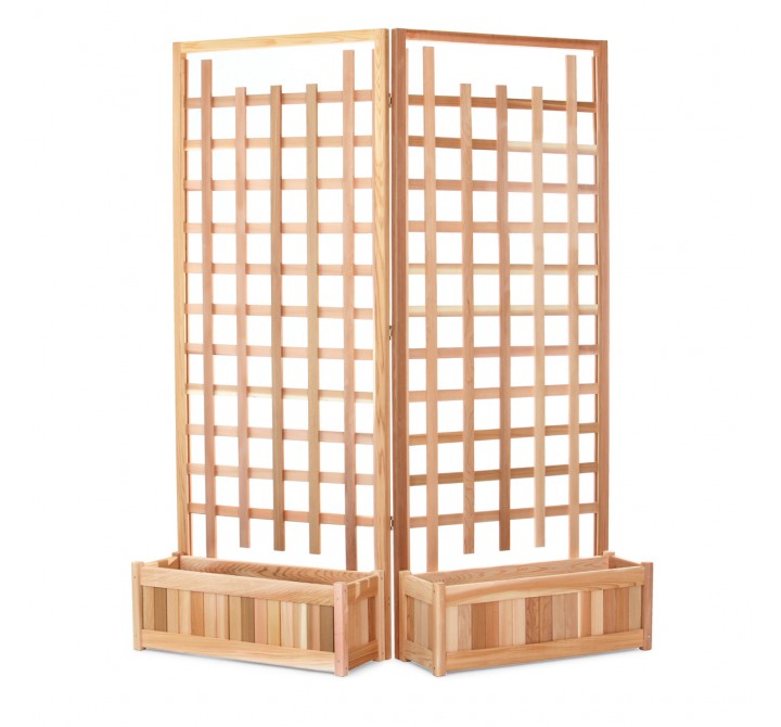 Twin 30" Planter Boxes & Trellis Privacy Screen