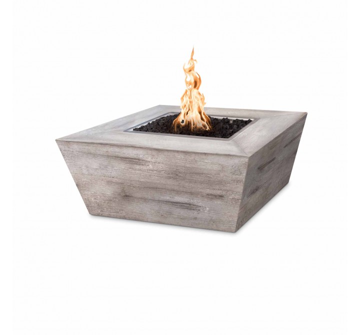 The Outdoor Plus Square Plymouth Wood Grain Fire Pit