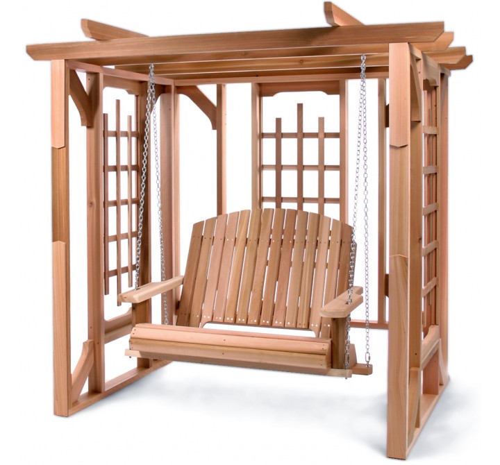  All Things Cedar Cedar Pergola with Swing
