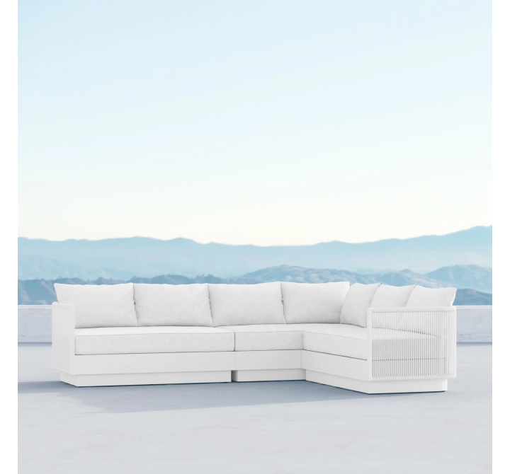 Azzurro Living Porto Sectional in White - Build Your Own - Lifestyle