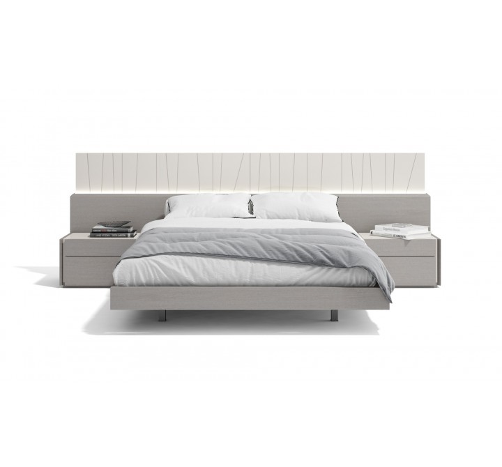 J&M Furniture Porto Bed in Grey