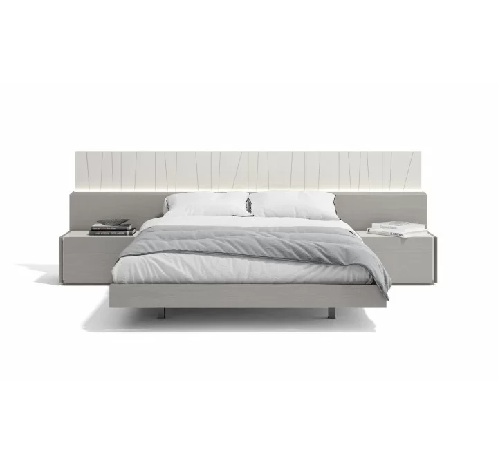 J&M Furniture Porto Bed in Grey