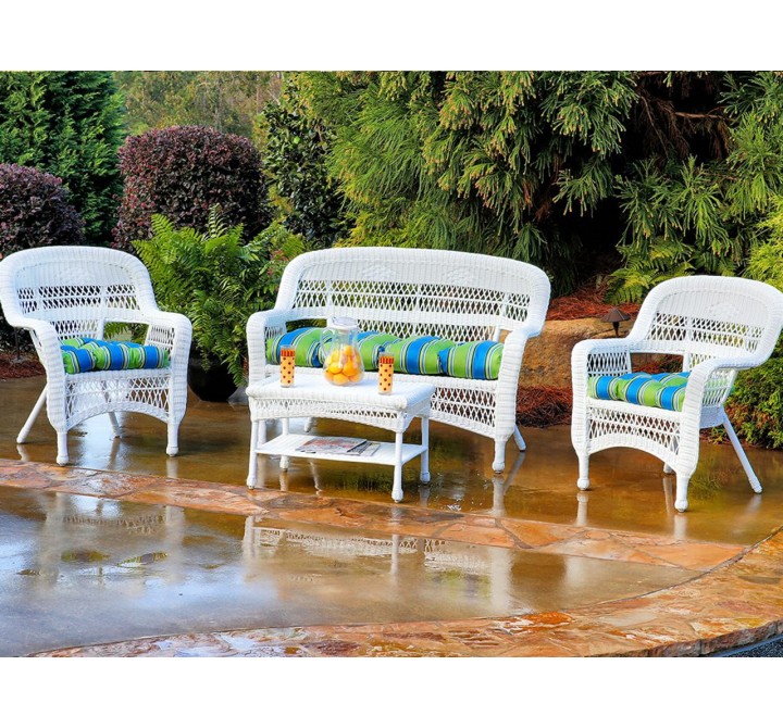 Portside 4pc Outdoor Wicker Seating Set (Coastal White) 1