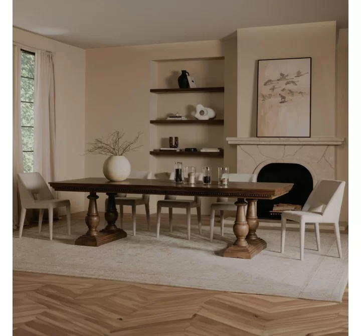 Moe's Home Collection Everson Dining Table in Brown - Lifestyle