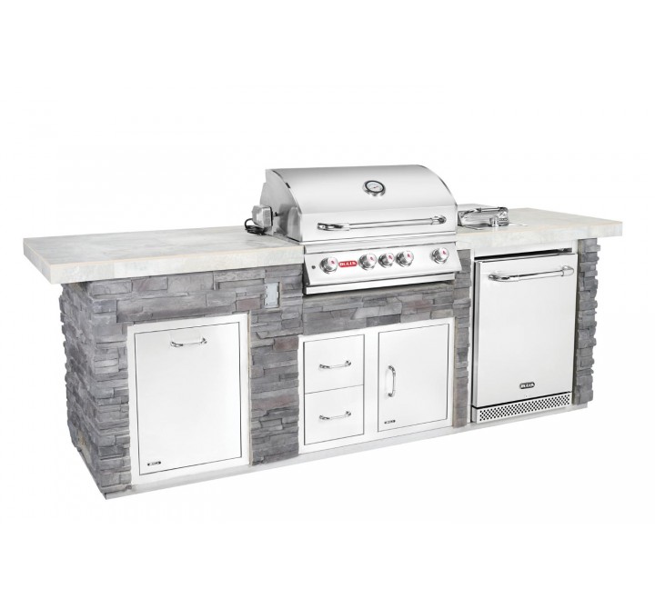 Bull BBQ Premier Q - Angled With Cabinet Option 1