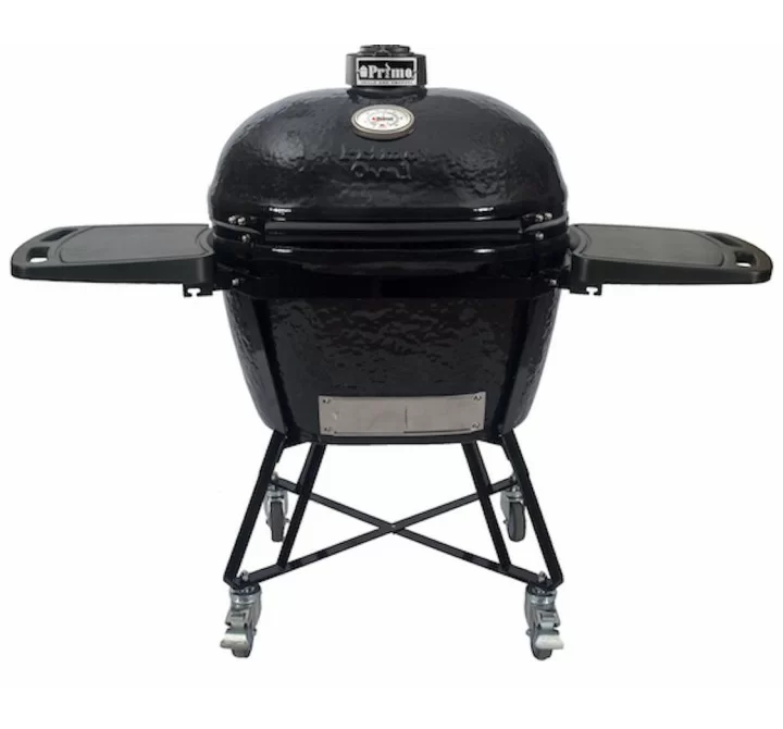 Primo Ceramic Oval  All-In-One Grills with Heavy Duty Stand, Side Shelves - XL