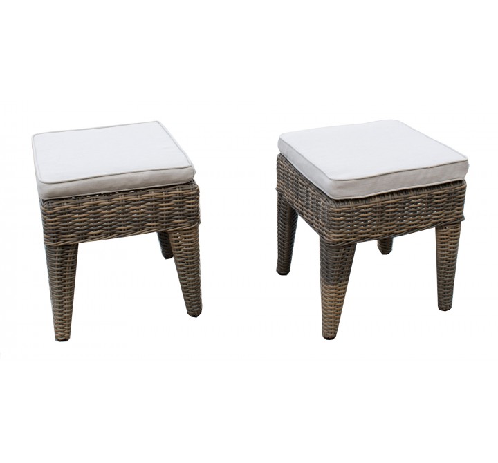 Hospitality Rattan Patio Spanish Wells Set of 2 Ottomans