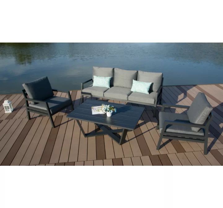 Hospitality Rattan Patio Manhattan 4-Piece Seating Set Outdoor