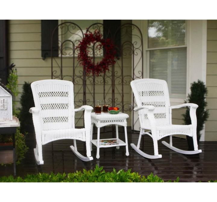 Tortuga Outdoor Portside Plantation Wicker Rocking Chair 3pc Set