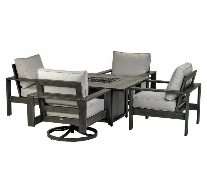 Paris 5-Piece Deep Seating Group With 49" Square Fire Table