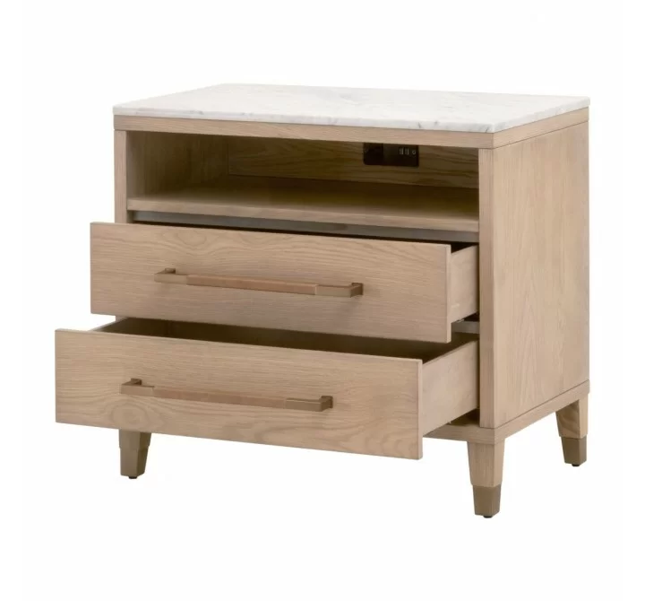 Essentials For Living Cambria 2-Drawer Nightstand - Front Side Opened Angle