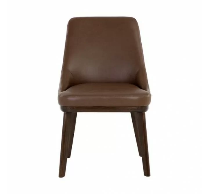 Sunpan Jody Dining Chair in Missouri Mahogany Leather - Set of Two - Front Angle