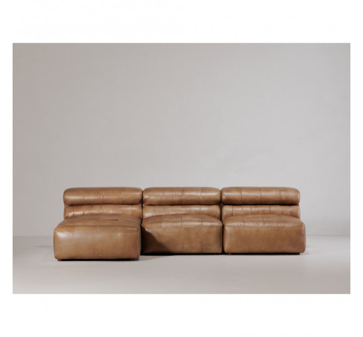Moe's Home Collection Ramsay Leather Chaise - Tan - Lifestyle