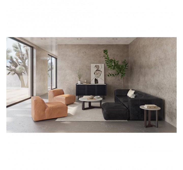 Moe's Home Collection Luxe Corner Chair - Antique Black - Lifestyle