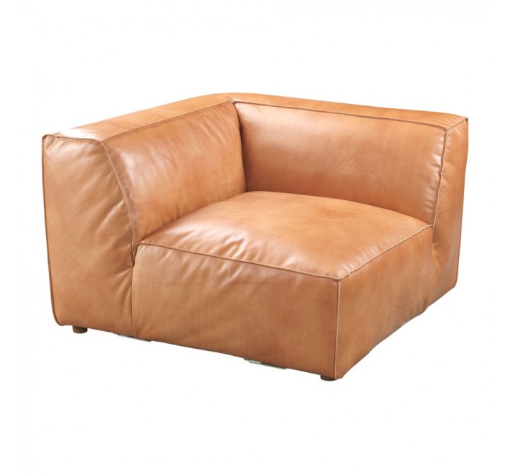 Moe's Home Collection Luxe Corner Chair - Tan - Front Side Angle