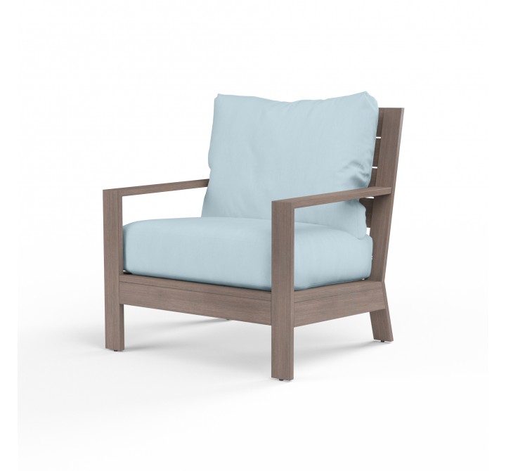 Laguna Club Chair in Canvas Skyline, No Welt - Front Side Angle