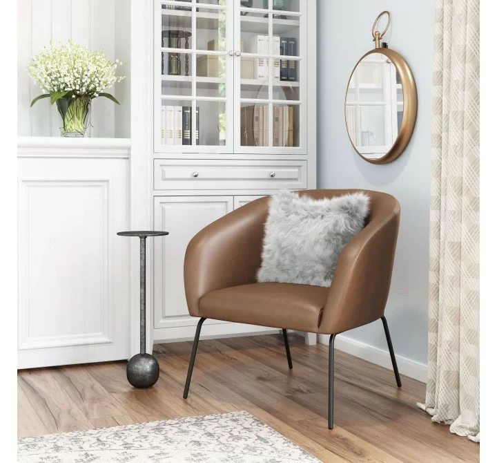 Zuo Modern Quinten Accent Chair Vintage in Brown - Lifestyle