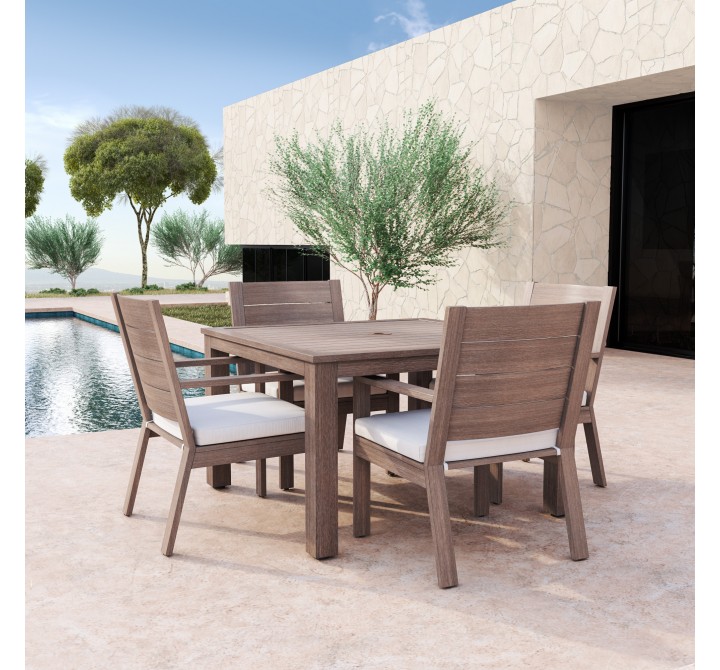 Sunset West Laguna Aluminum 48" Square Table - Lifestyle
