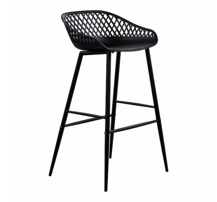Moe's Home Collection Piazza Outdoor Bar Stool - Black - Perspective