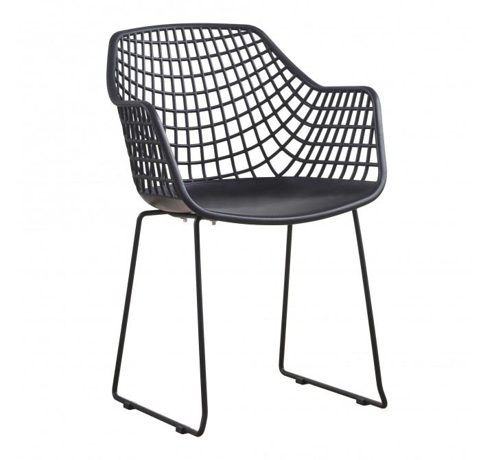 Moe's Home Collection Honolulu Chair in Black - Set of Two - Front Side Angle
