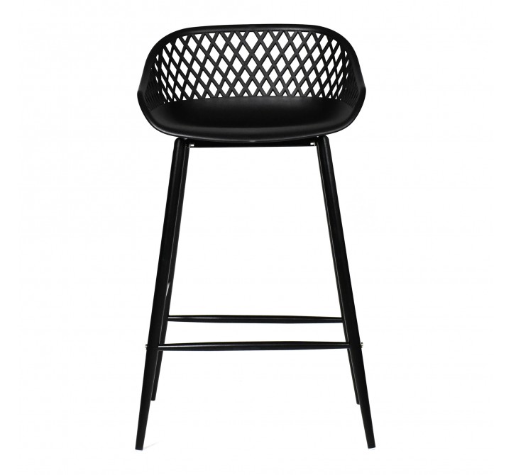 Moe's Home Collection Piazza Outdoor Counter Stool in Black/Grey - Front Angle