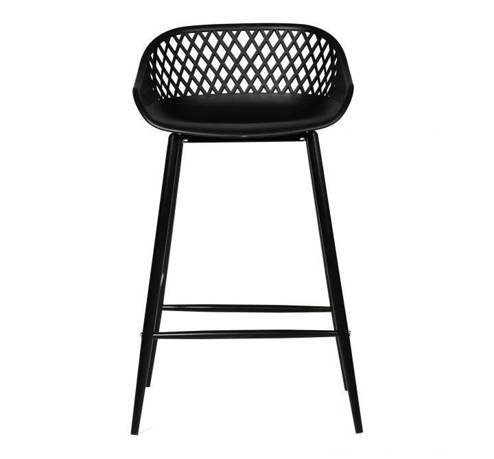 Moe's Home Collection Piazza Outdoor Counter Stool in Black/Grey - Front Angle