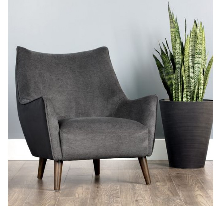 Sunpan Sorrel Lounge Chair Polo Club Kohl Grey Abbington Black - Lifestyle