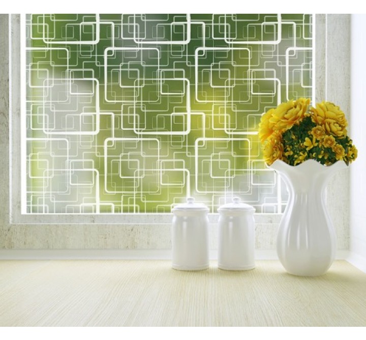 Odhams Press Retro Squares Privacy Adhesive Window Film