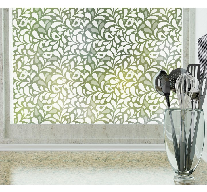 Odhams Press Retro Peeps Frosted Non-Adhesive Decorative Window Film - Privacy Cling Film