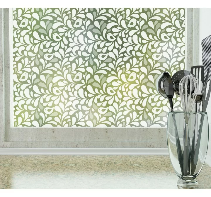 Odhams Press Retro Peeps Frosted Non-Adhesive Decorative Window Film - Privacy Cling Film