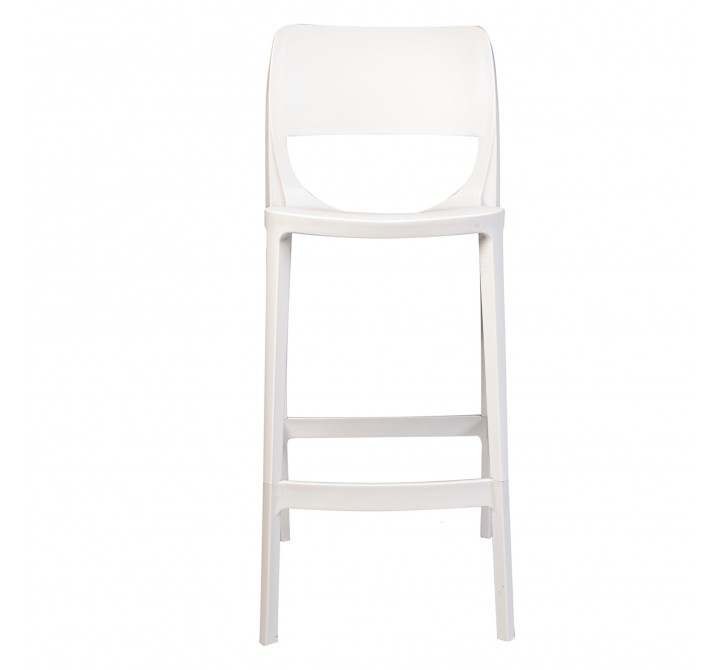Rainbow Outdoor Bella Set of 2 Stackable Barstool W/No Arms-White Front