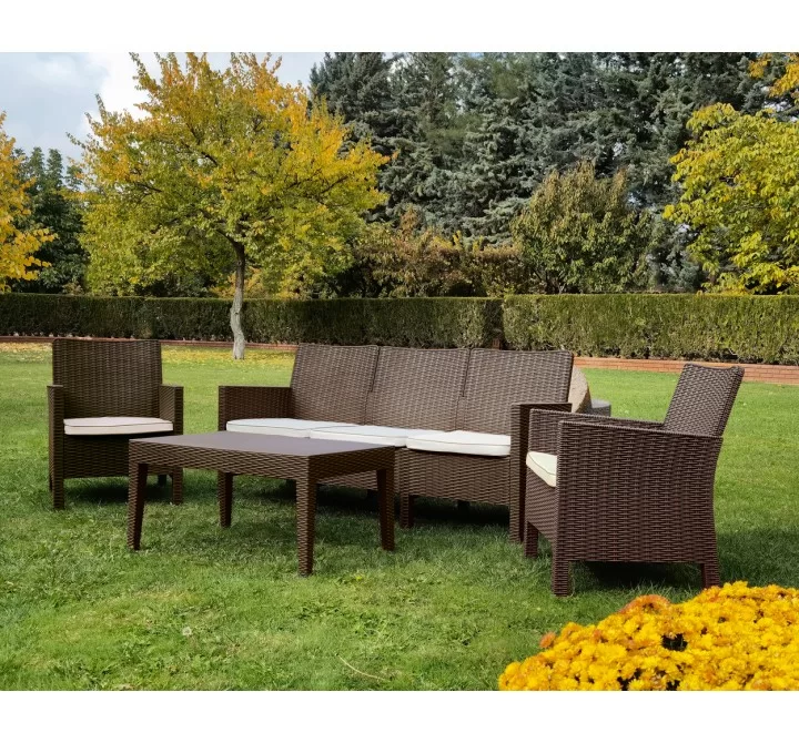 Rainbow Outdoor Nova 4-Piece Sofa Set with Cushions-Brown
