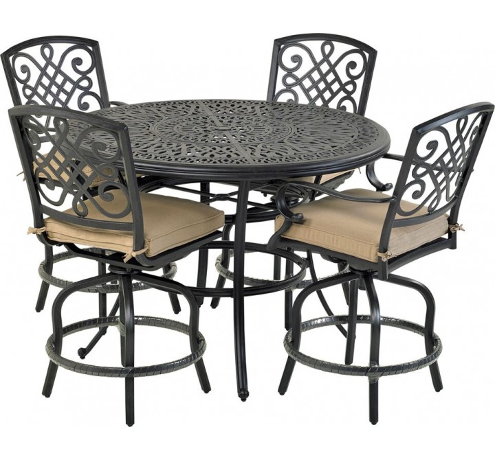 2 counter stools, 2 armless counter stools and 52" Monarch series counter table w/ ice bucket option