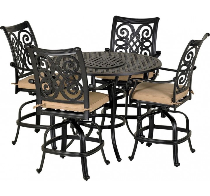 Patio Resort Lifestyles Venice 5-Piece Counter Set - With Counter Stools