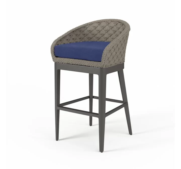 Marbella Barstool in Echo Midnight, No Welt - Front Side Angle