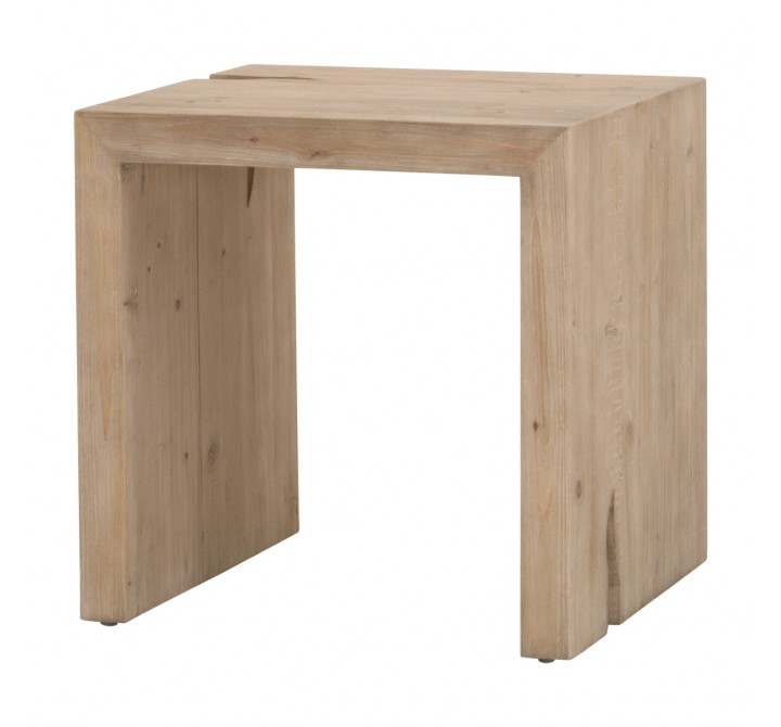 Essentials For Living Reed End Table - Smoke Gray Pine - Front Side Angle