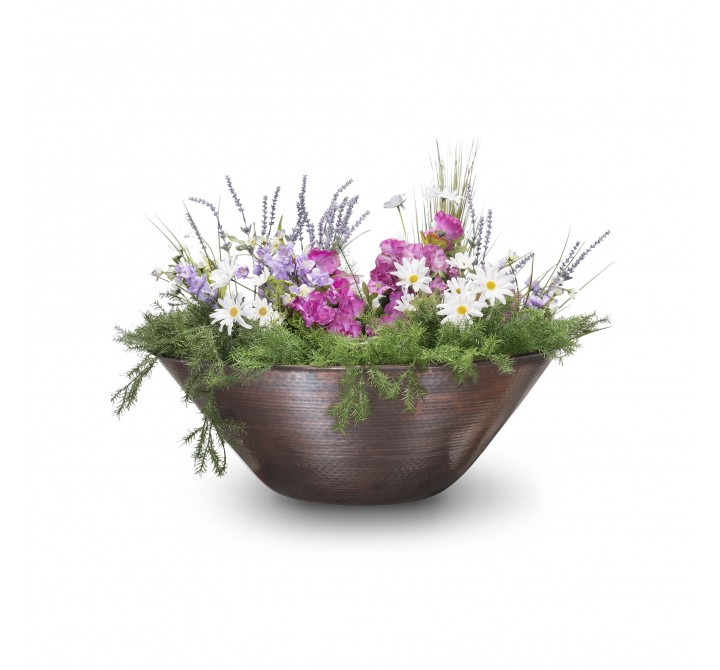The Outdoor Plus Remi Hammered Copper Planter Bowl