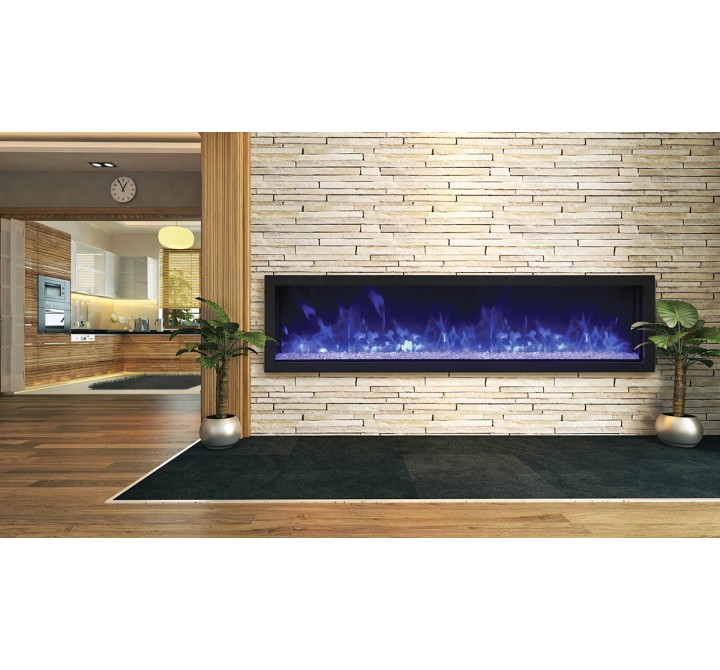 Remii 65" Extra Slim Indoor Only Electric Fireplace with Black Steel Surround