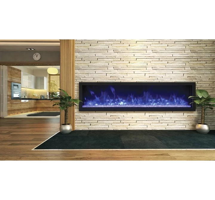 Remii 65" Extra Slim Indoor Only Electric Fireplace with Black Steel Surround