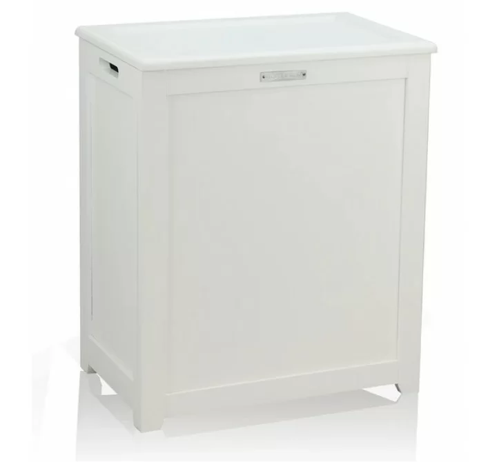 Oceanstar Storage Laundry Hamper - White - Angled