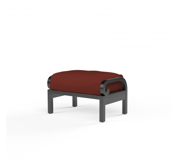 Monterey Ottoman in Canvas Henna w/ Self Welt - Front Side Angle