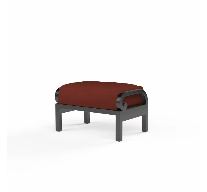Monterey Ottoman in Canvas Henna w/ Self Welt - Front Side Angle