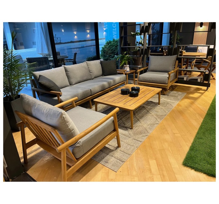 Royal Teak Seville Sofa / 3-Seater Sofa with Granite Cushions