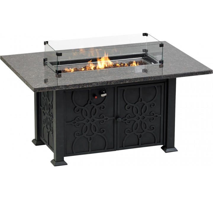 Rome Granite 53" x 35" Fire Table With Burner