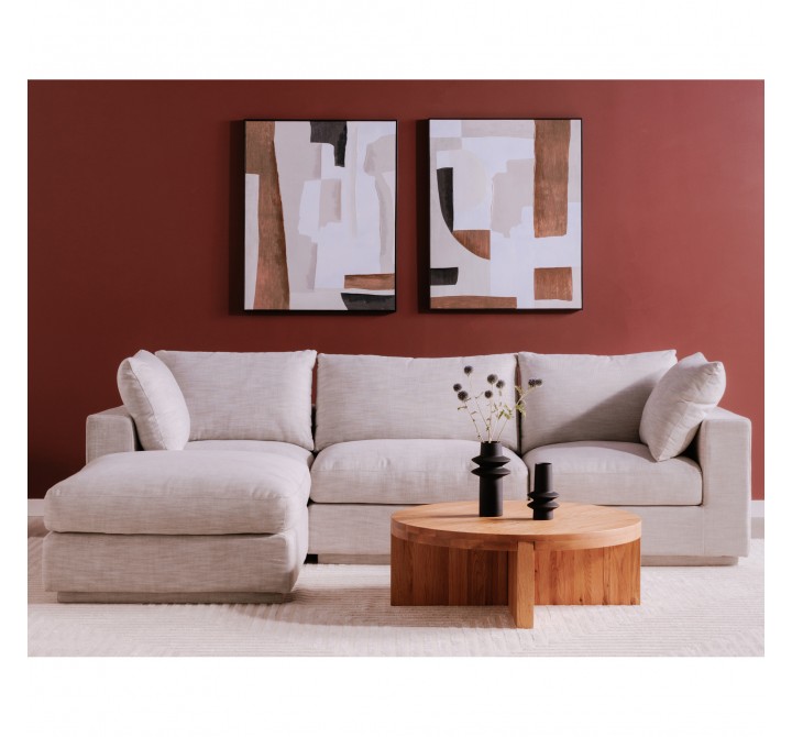 Moe's Home Collection Justin Ottoman - Light Grey - Lifestyle