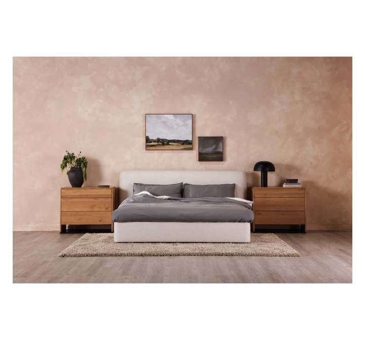 Moe's Home Collection Samara King Bed in Cottage Linen - Lifestyle