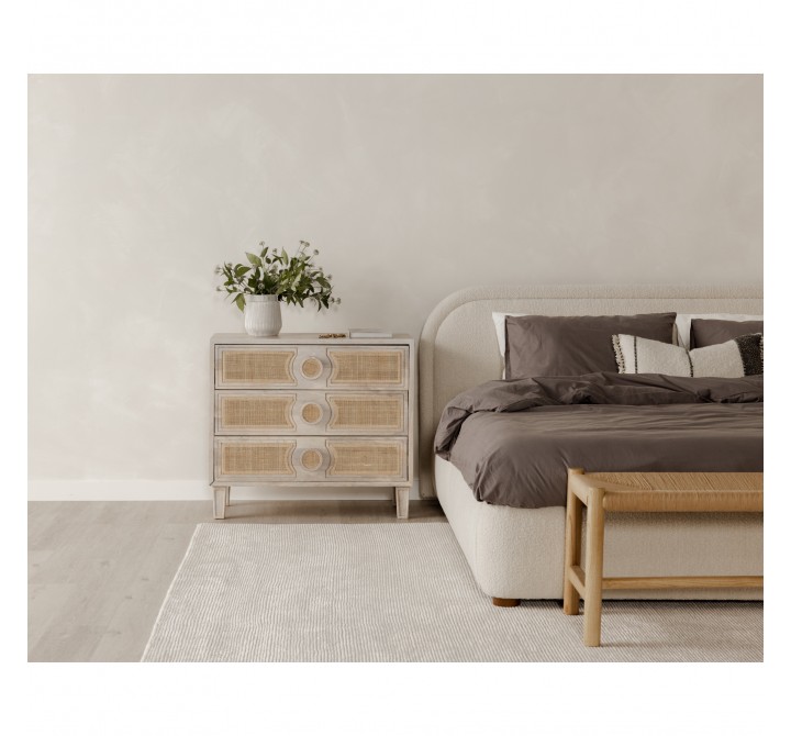 Moe's Home Collection Colin Queen Bed in Oatmeal - Lifestyle