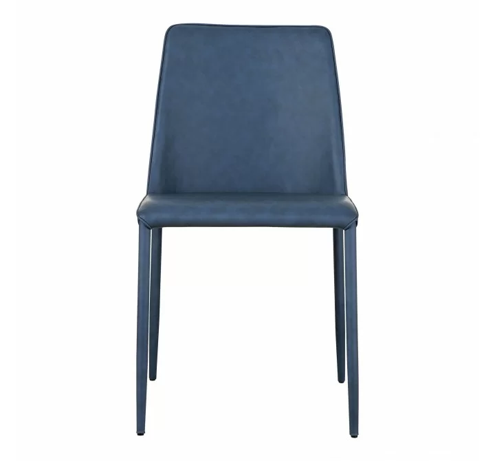 Moe's Home Collection Nora Dining Chair Ocean Cavern Grey Vegan Leather - Set of Two - Front Angle