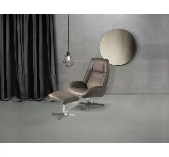Roma Chair With Footrest In Yeti Fabric - Lifestyle
